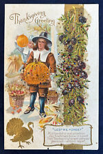 Antique Embossed Thanksgiving Greeting Postcard Circa 1910 picture