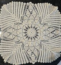 Vintage Large Crochet ECRU Doily Table Mat Decor Floppy Shabby Chic 21' x 21
