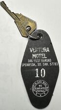 VENTURA MOTEL Hotel Room Key & Leather Fob #10 Spearfish South Dakota S.D. picture