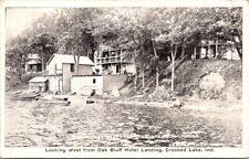 1922, Looking West from Oak Bluff Hotel Landing, CROOKED LAKE, Indiana Postcard picture