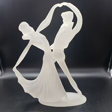 Large Mid-Century Frosted Lucite Dancers 16” READ picture