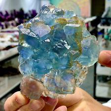 306G Rare transparent blue cubic fluorite mineral crystal sample / China picture