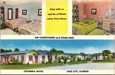 Vintage Postcard:  Columbia Motel, inside room Lake City, Florida a3 picture