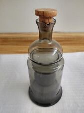 MCM smoky glass insert decanter; 3 piece set. picture