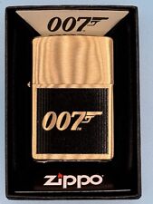 James Bond 007 Gun Logo Brushed Brass Zippo Lighter NEW In Box Rare picture