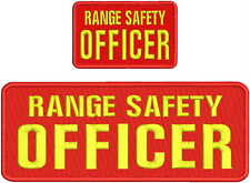 RANGE SAFETY OFFICER EMB PATCH 4X11 & 2.75 x 4.5 hook  on back  red/yellow picture