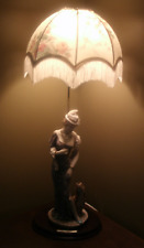 LARGE OK COLLECTION LADY WITH DOG LAMP (672/672A) picture