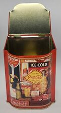 Vintage Retro Coca Cola Decorative Tin Hinged Slope Lid 