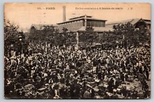 Crowd at the Halles Market @ 6 am, Paris, France c1910s Postcard PAR021 picture