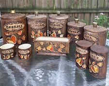 Vintage 1950's 10 Piece Treasure Craft Canister Set w/accessories picture