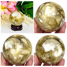 Golden Yellow Mica Sphere Shimmery Healing Crystal Ball 518g 70mm picture