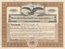 Springfield Baseball Fans' Assoc. - 1925 dated Stock Certificate - Sports Stocks picture