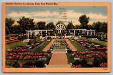 Indiana Fort Wayne Sunken Garden Lakeside Park Birds Eye View Flowers Postcard picture
