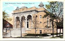 Postcard TX First Presbyterian Church Texarkana Railroad Post Office c1925 B2 picture