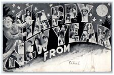 1905 Happy New Year Womens Stars Large Letters San Francisco CA Antique postcard picture