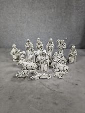 14 Piece Ceramic Porcelain Nativity Scene Faux Bone 3
