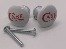 TWO CASE XX Knives Red Script 1 3/8'' Metal Cabinet Knobs/Drawer Pulls. picture
