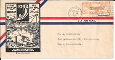 September 20, 1934 US AIR MAIL ENVELOPE, First Pick-up and Delivery, Chicago, IL picture