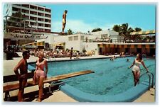 c1950's The Sea Gull Hotel Pool Cabana Club Miami Beach Florida FL Postcard picture