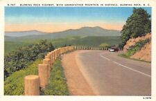 Blowing Rock Highway Grandfather Mountain in Distance Blowing Rock NC Postcard picture