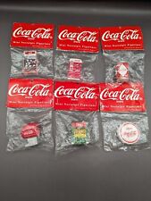 Lot of 6 Mini Nostalgic Coca Cola Figurines 1998 NOS Refrigerator Can Dispenser picture