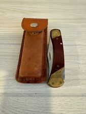 GOOD SHAPE Vintage Schrade + Uncle Henry LB7 Folding Knife with Sheath FAST SHIP picture