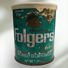 VINTAGE Folgers Decaffeinated Coffee Tin EMPTY picture