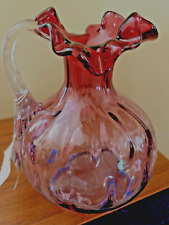 RARE FENTON MULBERRY (RUBY/PURE GOLD/BLUE) 1988 PITCHER picture