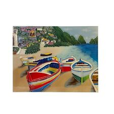 Porcelain Beach Boats Scenery Painting Style Wall Hanging Art ws2678 picture