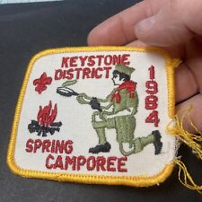 USED Vtg. 1984 Spring Camporee Keystone District Patch Boy Scouts BSA *Has Dmg.* picture