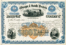 Chicago and South Western Railway Co. - Stock Certificate - Imprinted Revenues picture