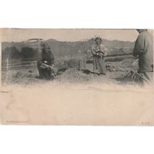 1909 Threshing The Rice Rppc Postcard Columbia Mo picture