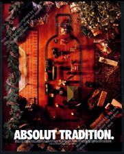 1995 Absolut Tradition Christmas train set vodka bottle layout vintage print ad picture
