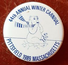 Pittsfield Mass 1989 44th Annual Winter Carnival Pin Button Massachusetts MA picture