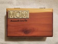 Vintage Souvenir Solid Cedar Jewelery Trinket Box MOM Mammoth Caves KY picture
