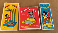 WDP Vintage Walt Disney Mickey Mouse Desk Organizer Pen holder Lot 7030 set New picture