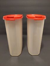 Lot of 2 Vintage Tupperware Clear 1614 Red Lid 1617 picture