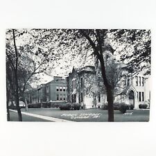 Dunlap Iowa Public School RPPC Postcard 1940s Vintage Campus Real Photo IA D1382 picture