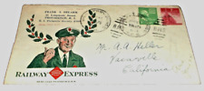 1944 NEW HAVEN RAILROAD WORCESTER & PROVIDENCE RAILWAY EXPRESS AGENCY ENVELOPE picture