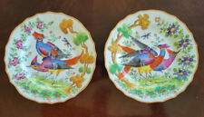 Pair of Chelsea 1740 Bird Decorated Plates - Blue anchor mark picture