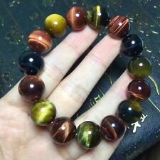 10mm Natural Brazil Colorful Tiger's Eye Gemstone Round Beads Bracelet picture