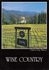 Postcard CA Napa Valley Wine Country Charles King Winery Oakroom French Grapes picture