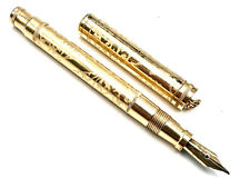 STUNNING ANTIQUE c1920 PARKER LUCKY CURVE GOLD FILLED BROCADE FOUNTAIN PEN 14K picture
