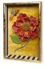 Mackenzie Childs Retired Peony And Bee Beaded  Shadow Box - New picture