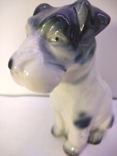 Vintage 1940s 1950s Porcelain White Black Spot Terrier Dog Figure Germany 1412 . picture
