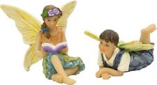Fairy Reading Brother & Sister Fairy Garden Set Garden Fairies (Hand Painted) Fa picture