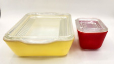 PYREX PRIMARY COLOR REFRIGERATOR SET #501 #503 Red And Yellow picture