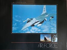 VINTAGE 1980'S ERA OFFICIAL US AIR FORCE F-16 23X17 COLOR POSTER picture