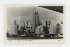 Vintage Postcard  RPPC   SKYLINE  LOWER MANHATTAN,  NEW YORK CITY   UNPOSTED picture