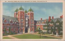Postcard Memorial Tower and Statue University of Pennsylvania Philadelphia PA  picture